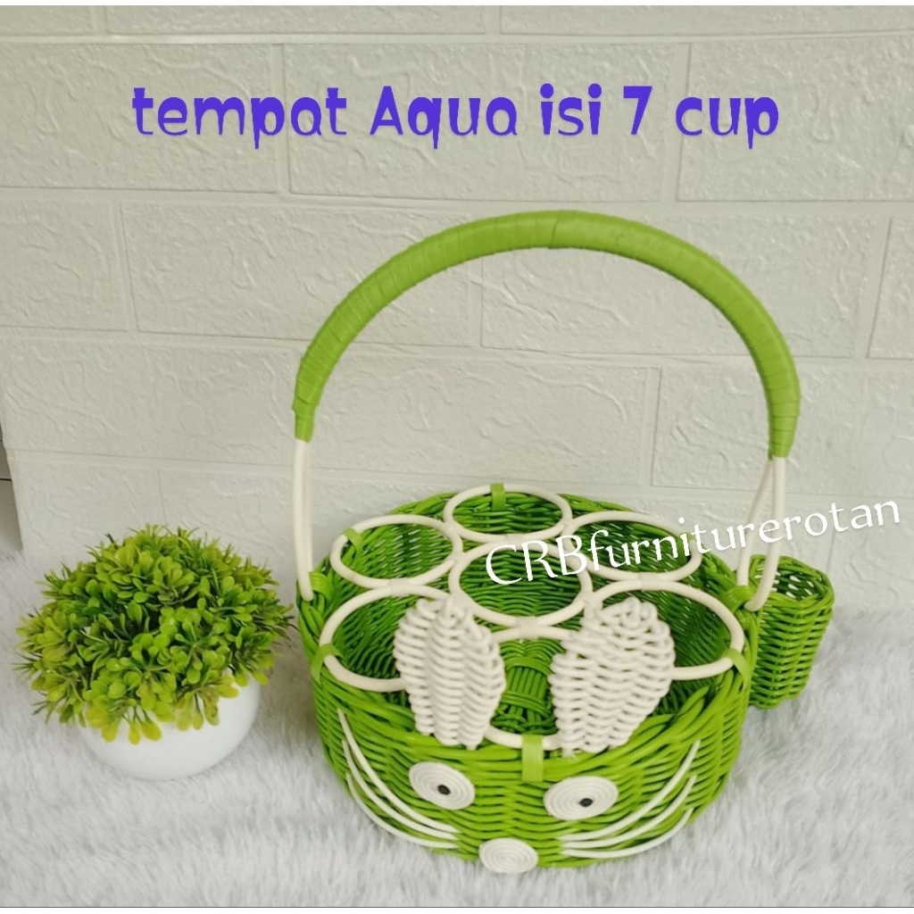 Kranjang Aqua gelas rotan estetik tempat Aqua gelas rotan sintetis
