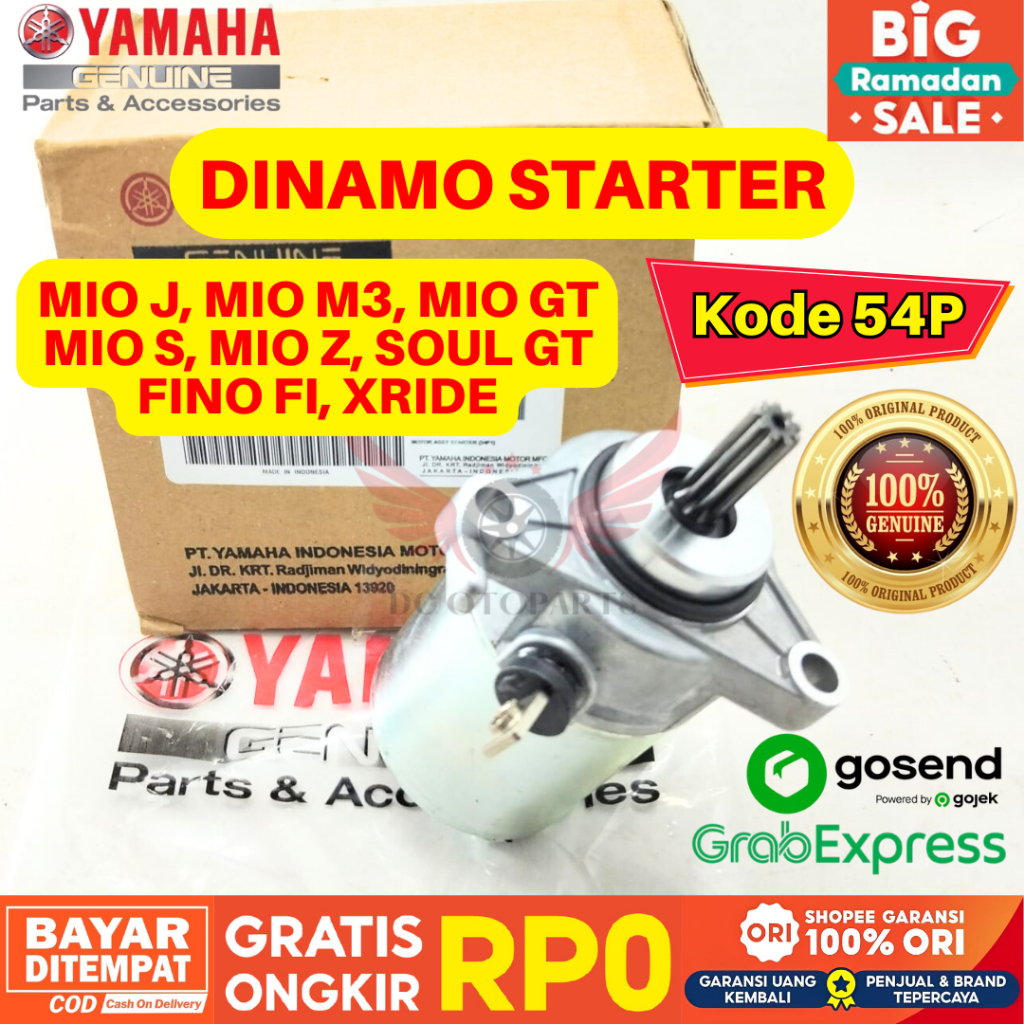 54P DINAMO STARTER MIO J ORIGINAL YAMAHA GENUINE PARTS, DINAMO STARTER ORIGINAL MIO M3, DINAMO START
