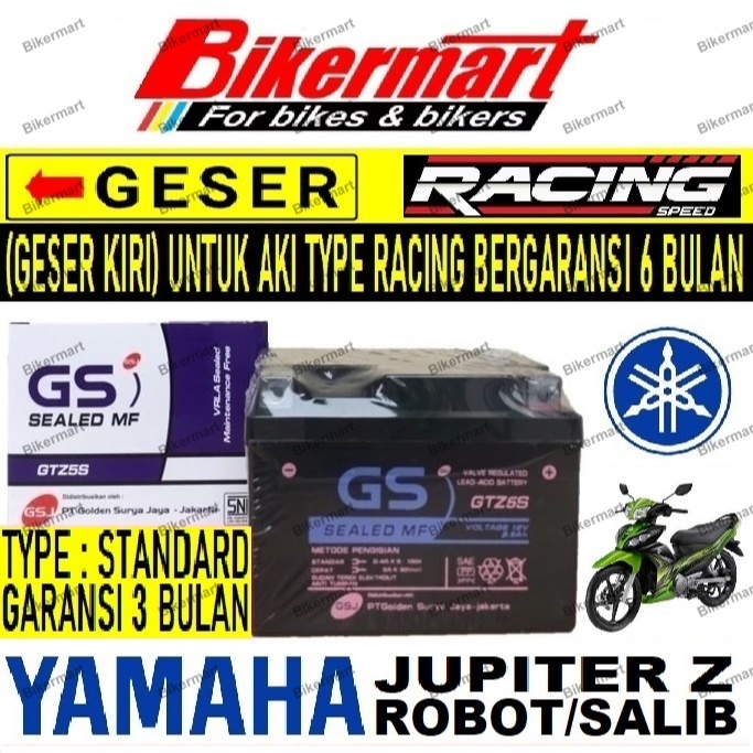 Aki Motor Yamaha Jupiter Z Robot / Salib GTZ5S Accu Kering MF