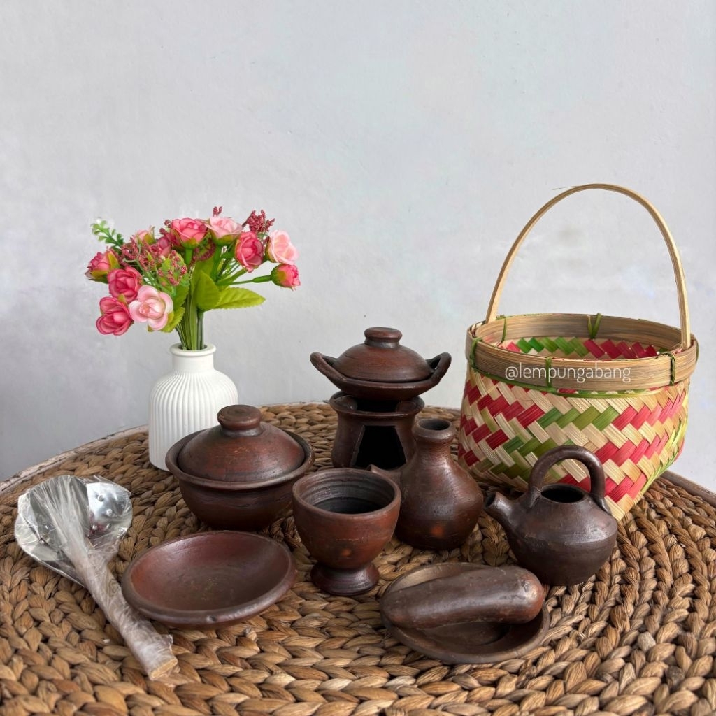 Mainan Set Gerabah Anak/Mainan Tradisional/Mainan Pasaran/Mainan Masak-masakan Gerabah/Mainan Jadul/