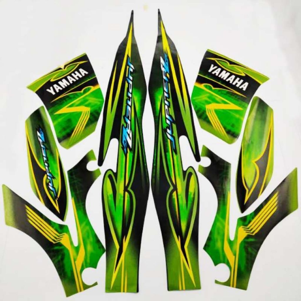 Striping stiker body motor Yamaha Jupiter Z hijau 2009 stiker list bodi motor jupiter z warna hijau 