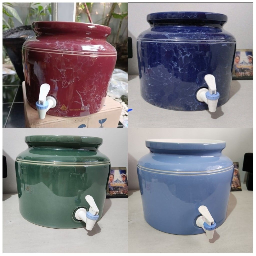 Guci Keramik Galon Air Trisensa Model Polos / Guci Galon Air