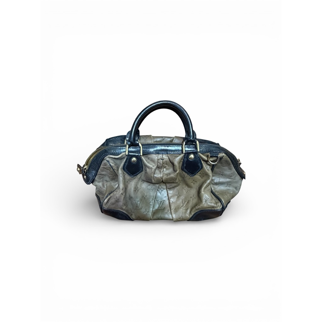 Lxxx CUIR PATENT EMBOSSED MONOGRAM STEPHEN BAG