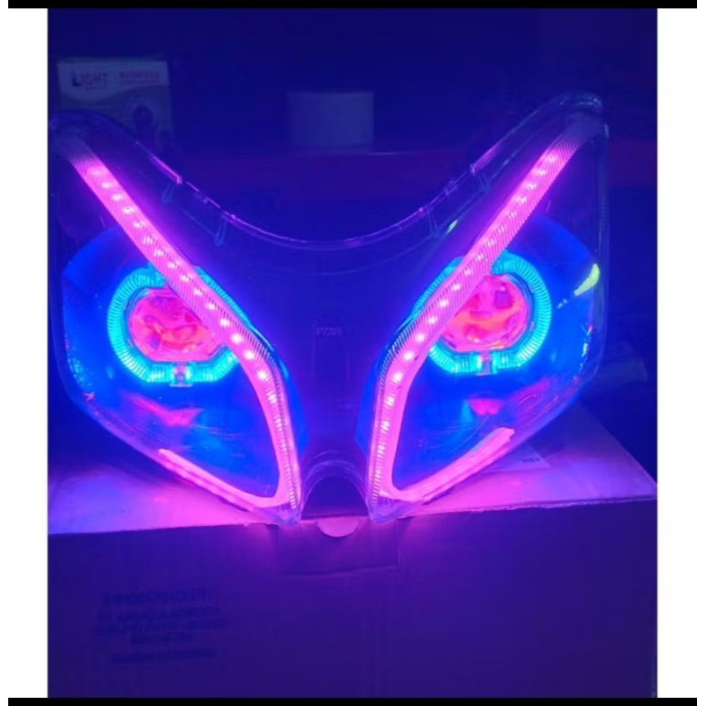 Reflektor Lampu Depan Vario 110 Old Karbu Plus Biled 2.5 Inch Alis Runing 2 mode DRL