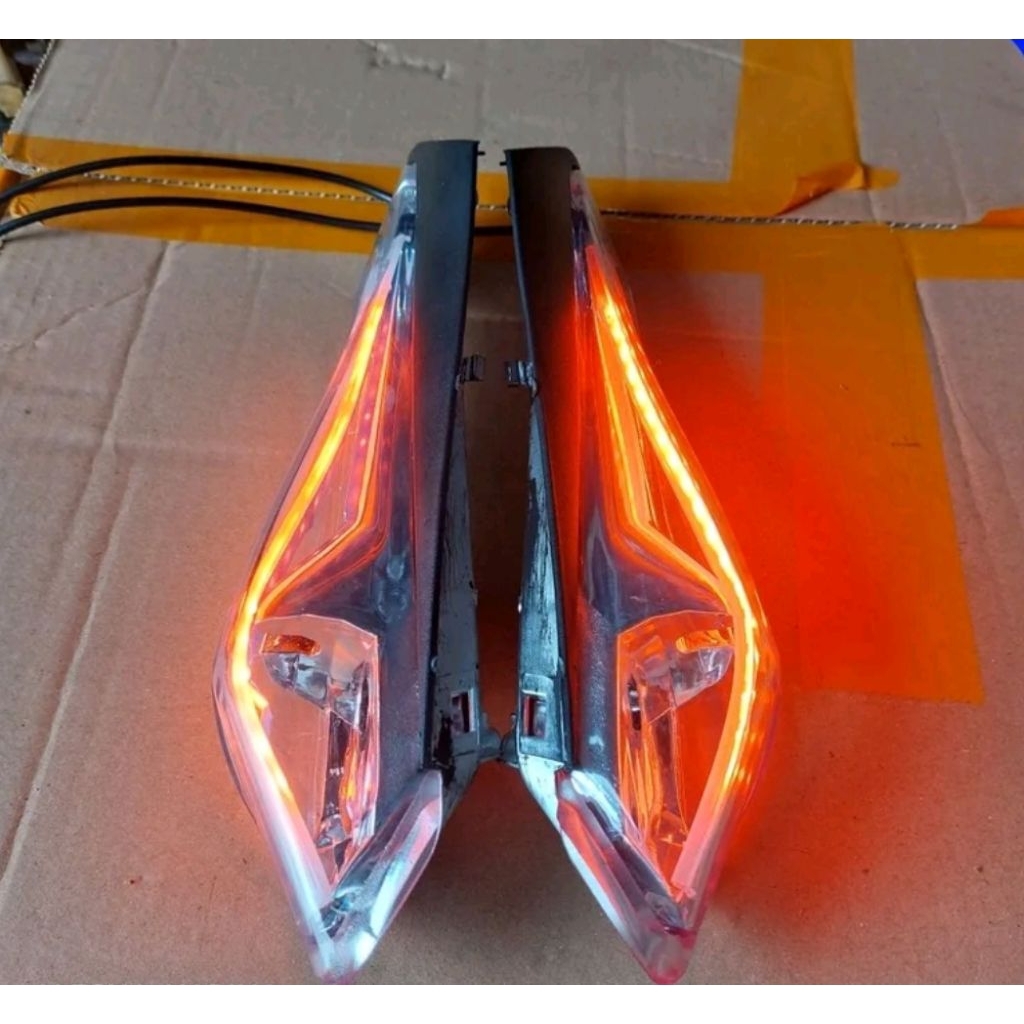Lampu Sein Depan Vario Techno 110 Lama Plus Alis Runing 2 Mode DRL
