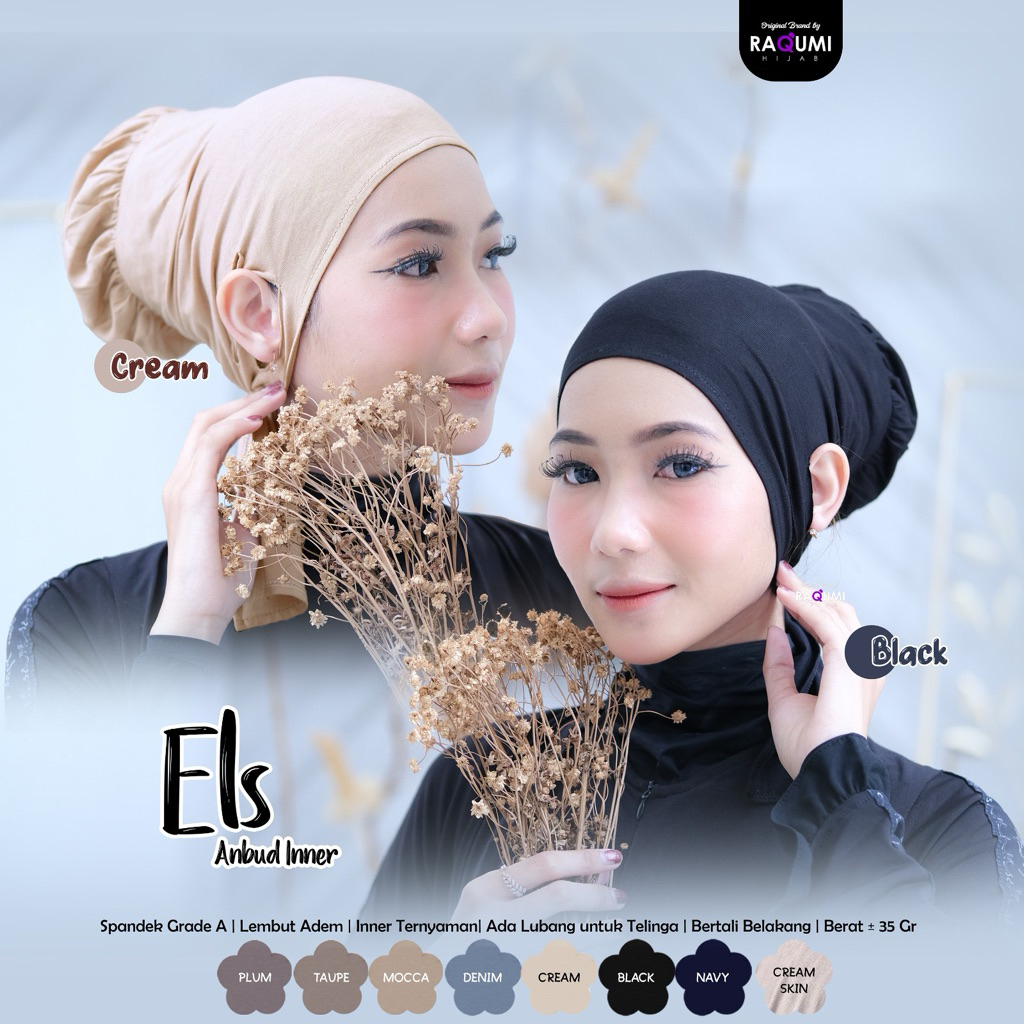 Ciput Inner Ninja Tali Belakang Model Els Anbud Original RAQUMI HIJAB Spandek Grade A Premium Lembut