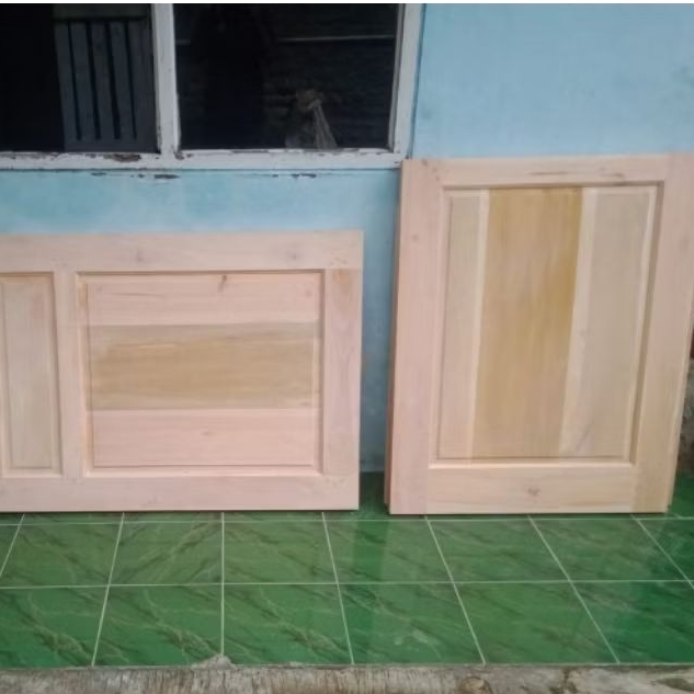 1 set Pintu Dapur Kayu Mahoni Model Atas Bawa Minimalis 200x80cm