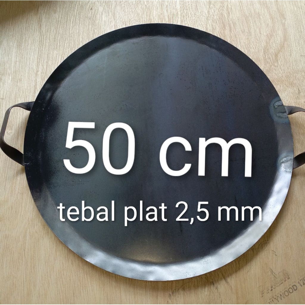 pemanggangan pembakaran panggangan wajan anti lengket baja stainles bulat 50cm loyang martabak roti 