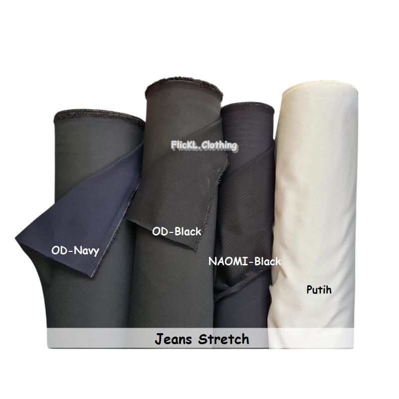 Bahan Kain Jeans Stretch Denim Melar Jeans Melar Raw Mentah Stretch Melar