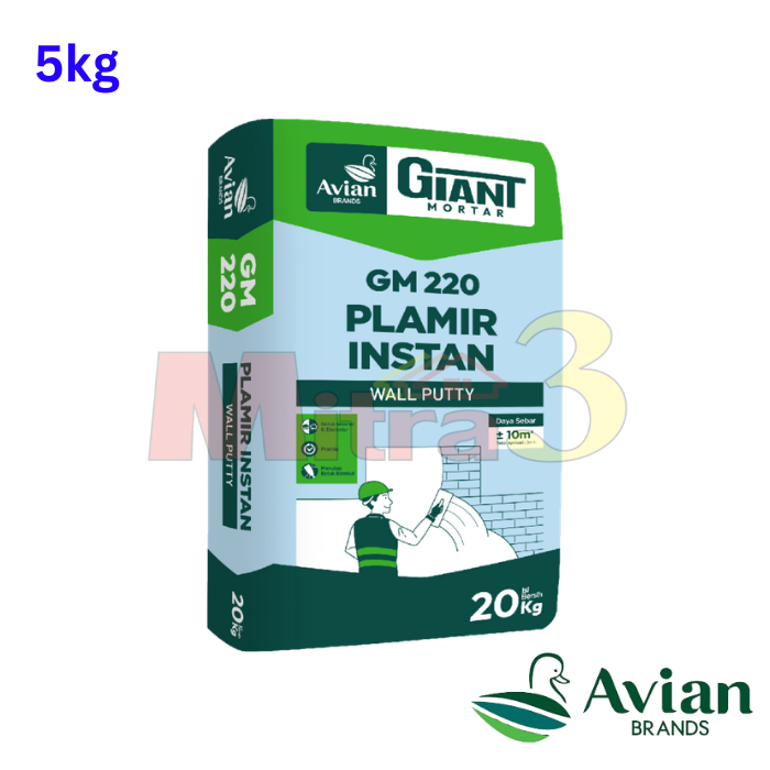 GIANT Mortar 220 5 KG Plamir Instan Acian Tembok Dinding Semen Instan
