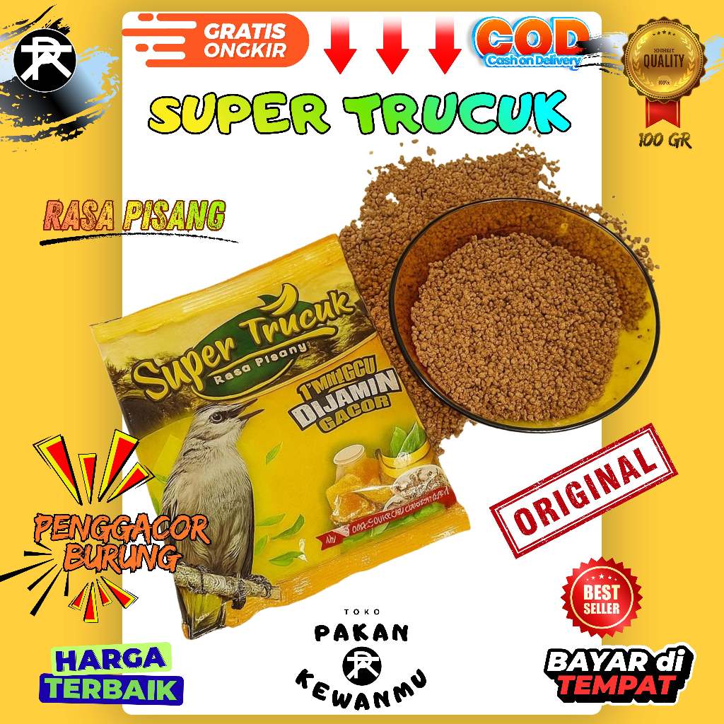VOER TRUCUK SUPER TRUCUK VOER CRUCUK CERUCUK TERUCUKAN PUR RASA PISANG VOER PISANG PAKAN BURUNG