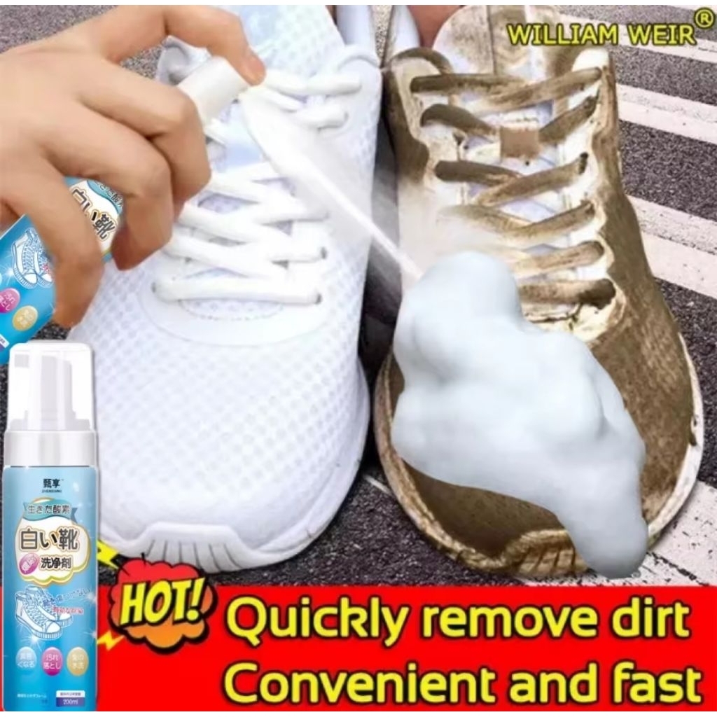 Cairan Pembersih & Pemutih Sepatu Ajaib - 200ML | Semir Sepatu Putih, Penghilang Noda Kuning untuk S