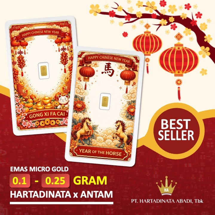 LM Logam Mulia Emas Hartadinata x Antam 0.1 - 0.25 gram 0,1 - 0,25 gr Kado Imlek Chinese New Year Go