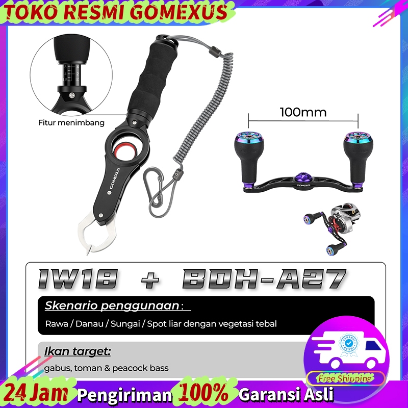 Gomexus HeavyGame Set Alat Pancing Lip Grip Tang Pancing Power Handle Alat Casting Gabus Toman Paket