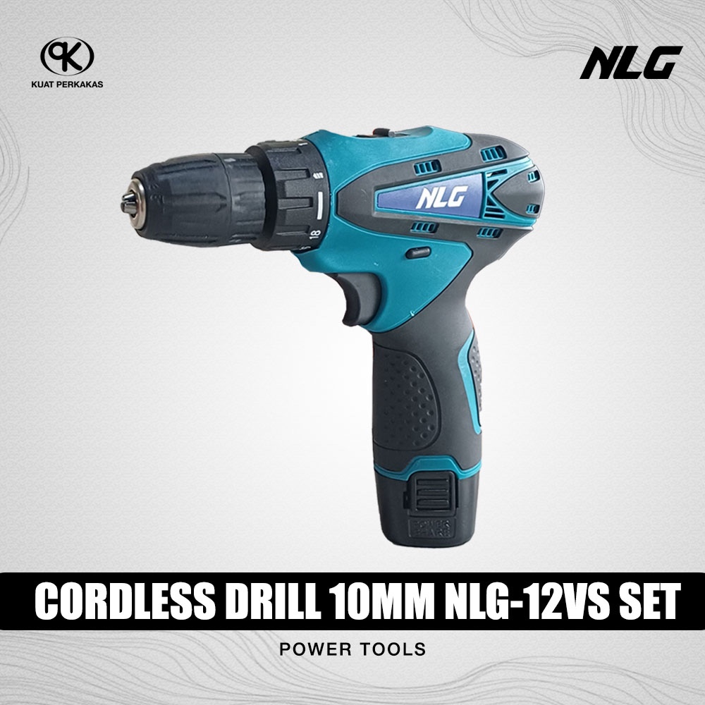 NLG cordless drill 10mm NLG-12VS set / Bor baterai 10mm 12volt