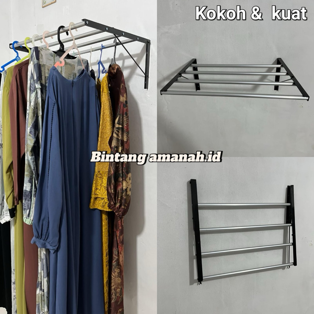 jemuran dinding lipat alumunium