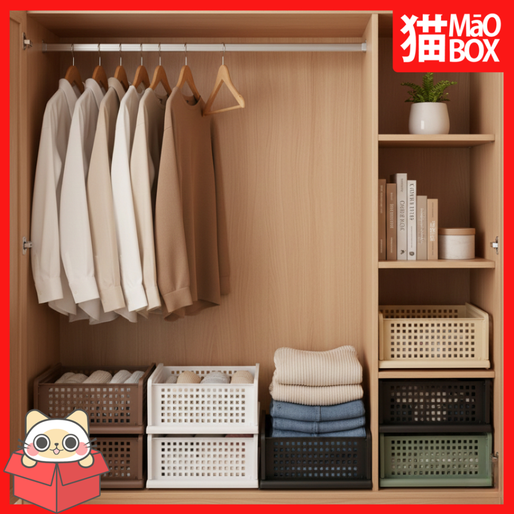 KERANJANG LACI LIPAT RAIZEN / KERANJANG BAJU LIPAT / KERANJANG SERBAGUNA LIPAT MINIMALIS - MAOBOX