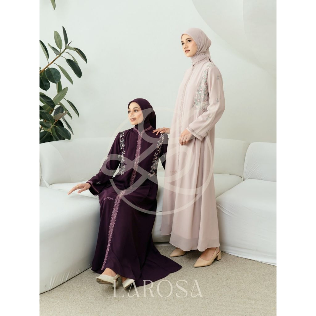 Set Gamis larosa 002.115  Original /  Gamis Larosa ori Set hijab  /  Dress larosa bordir payet set k