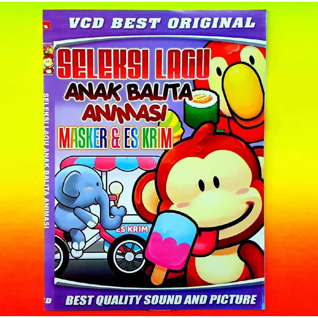 KASET VCD VIDEO MUSIK SELEKSI LAGU ANAK BALITA TK PAUD TERLARIS SEPANJANG MASA-VIDEO FILM KARTUN-VID