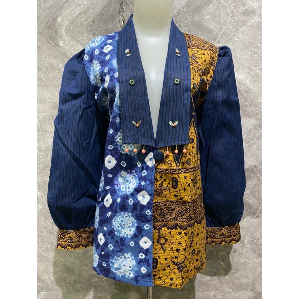 blazer jumputan batik lurik sale