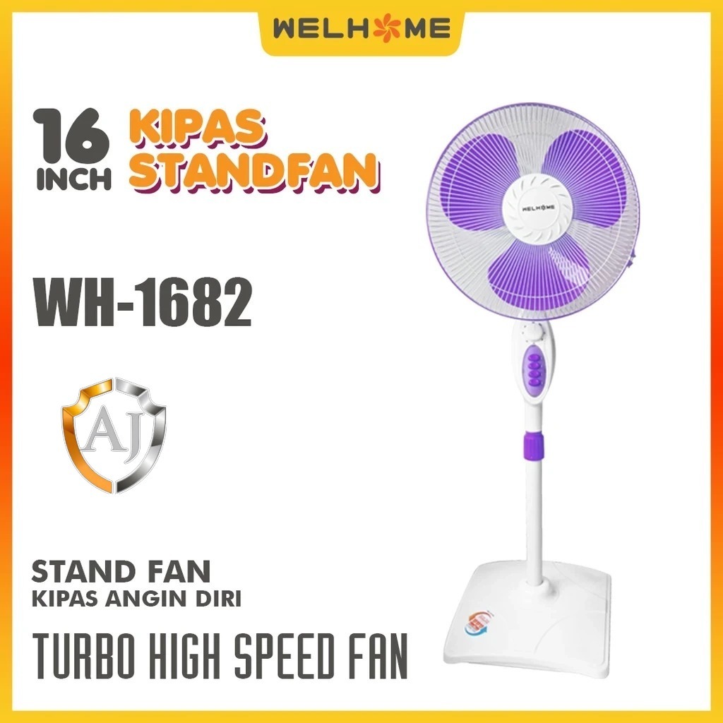 Welhome WH-1682 Kipas Angin 2in1 Fungsi Duduk dan Berdiri SNI