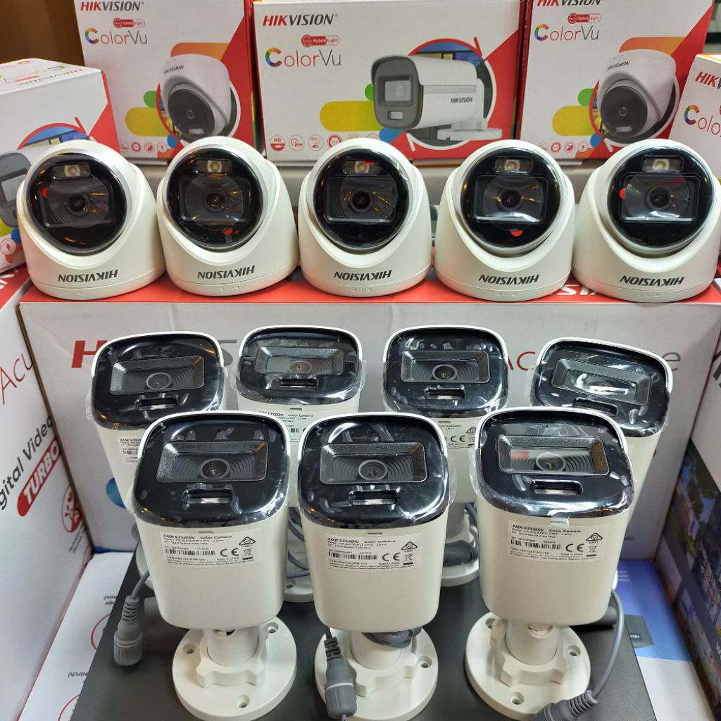 PAKET CCTV 16CH HIKVISION 12 KAMERA CCTV HIKVISION SMART HYBRID LIGHT 2MP COLORVU AUDIO