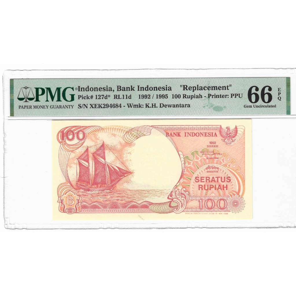Uang Kuno 100 Rupiah Perahu Phinisi PMG