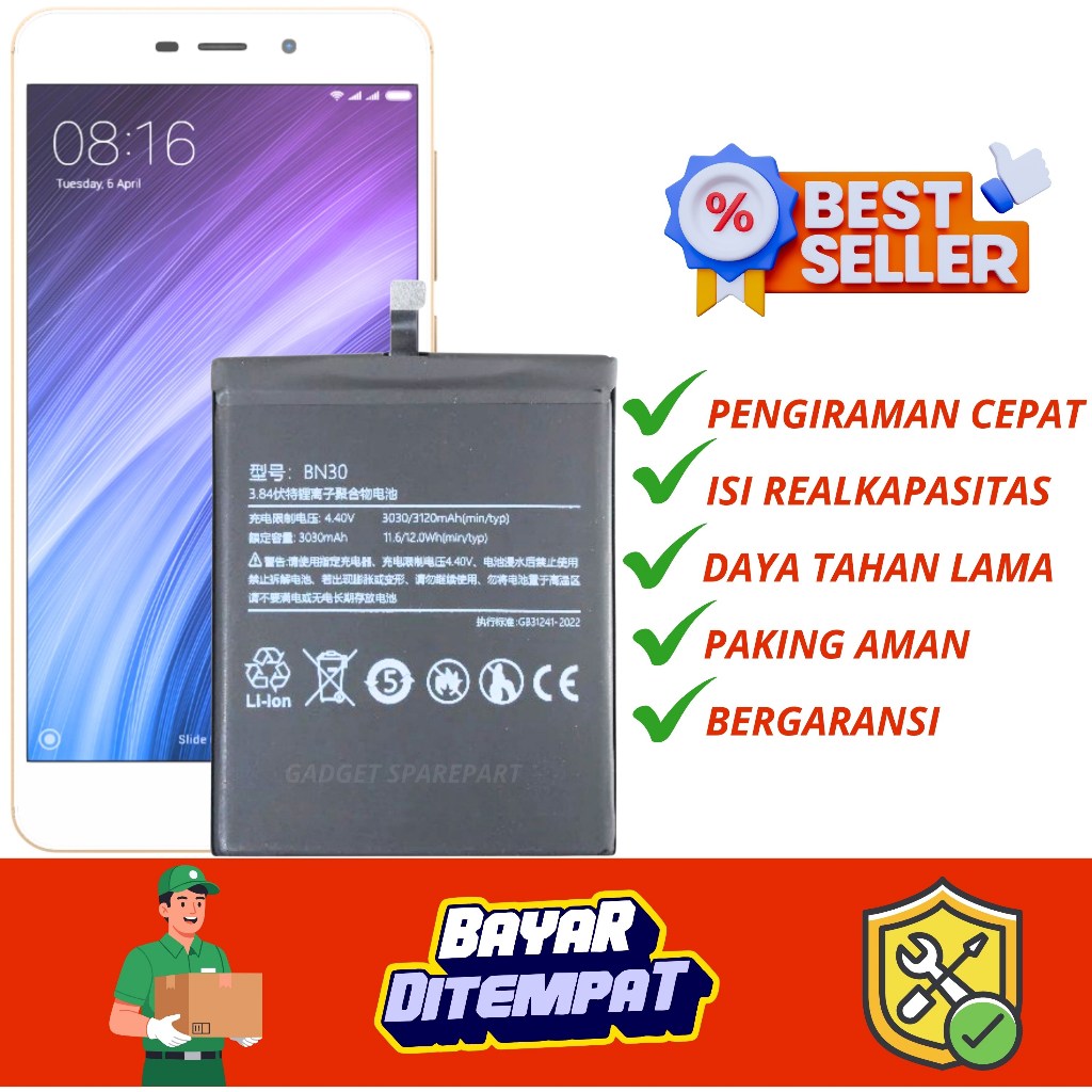 BATERAI XIAOMI REDMI 4A / BATERAI XIAOMI BN30