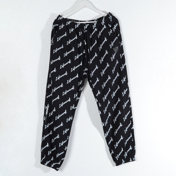 Celana LIFE WORK ALL OVER TEXT WHITE BLACK JOGGER PANTS 100% ORIGINAL