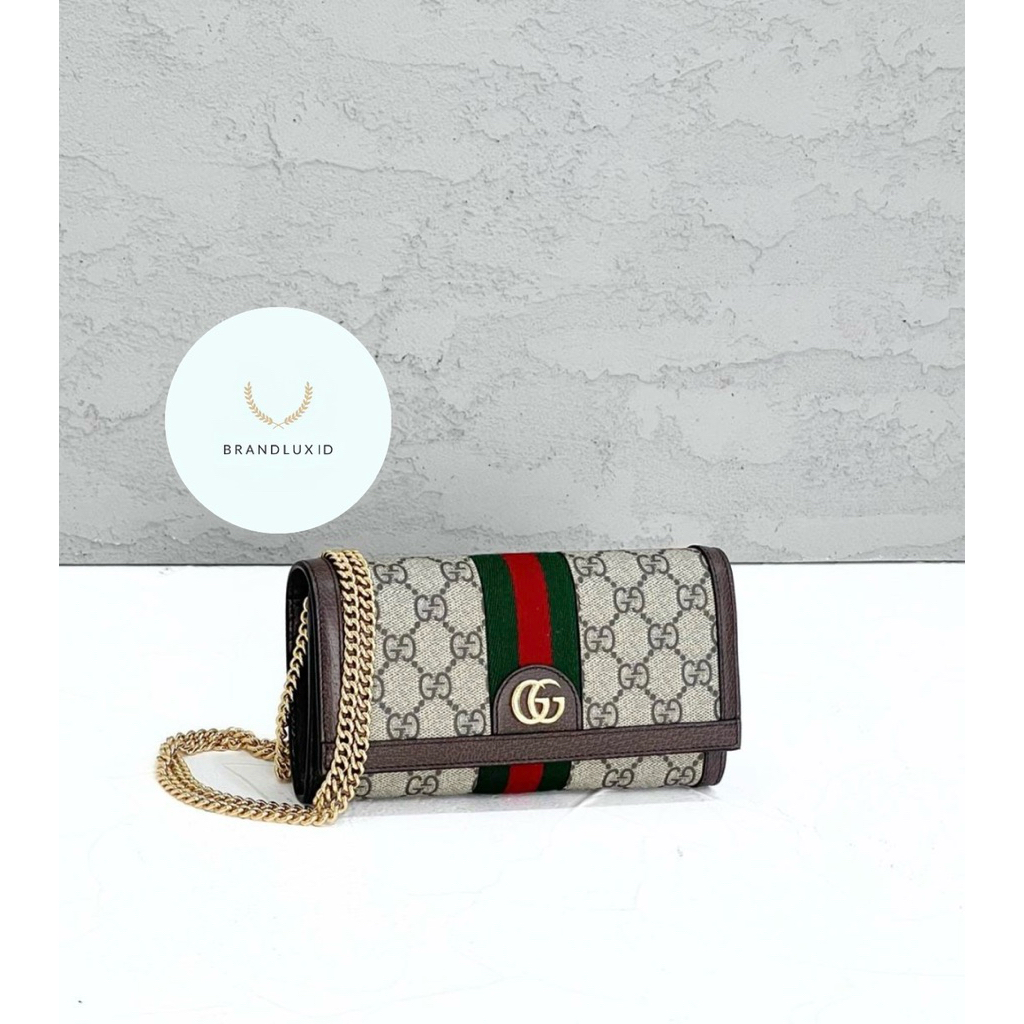 Gucci GG Ophidia Wallet On Chain Ebony Brown