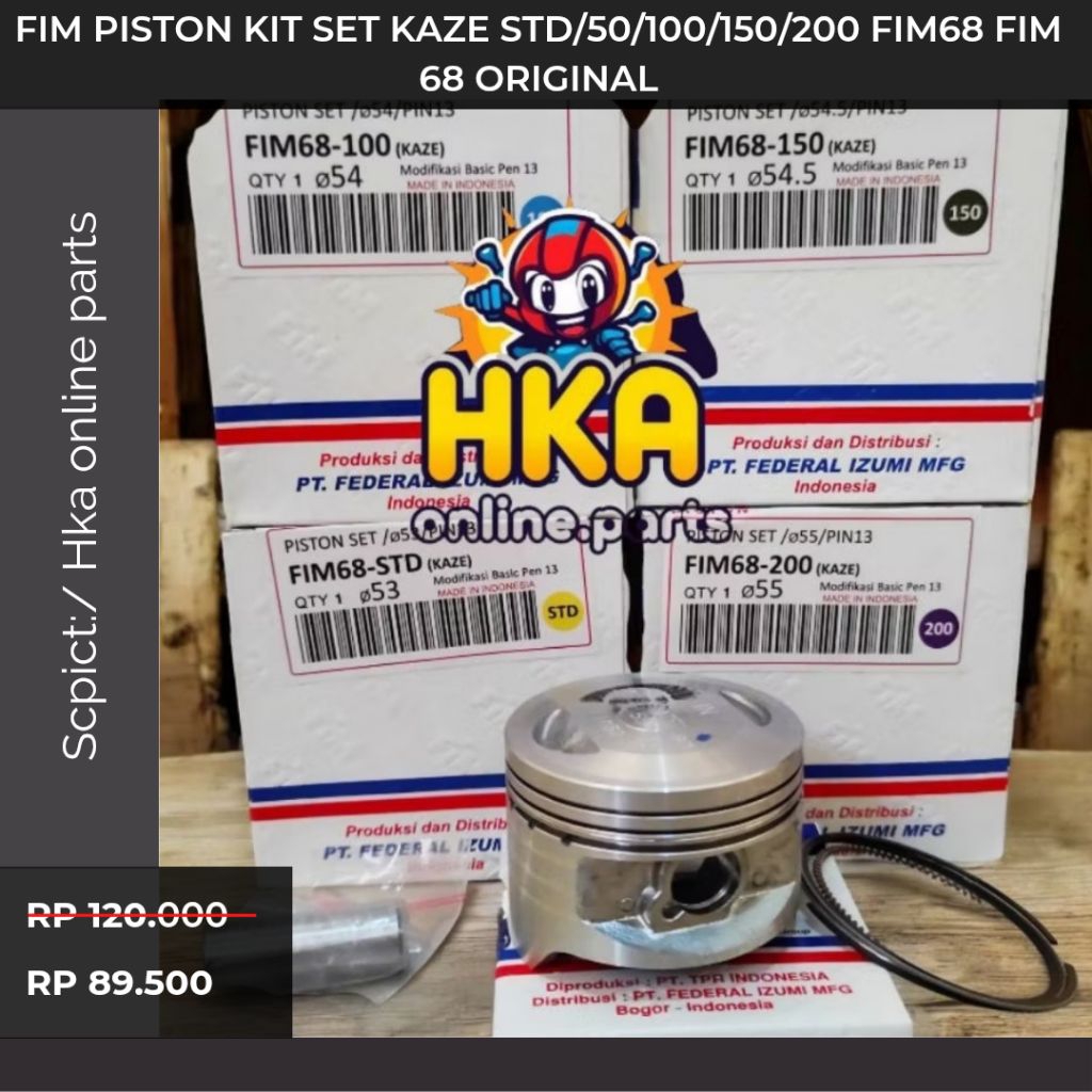 Promo  FIM Piston Kit Set KAZE STD/50/100/150/200 FIM68 FIM 68 Original