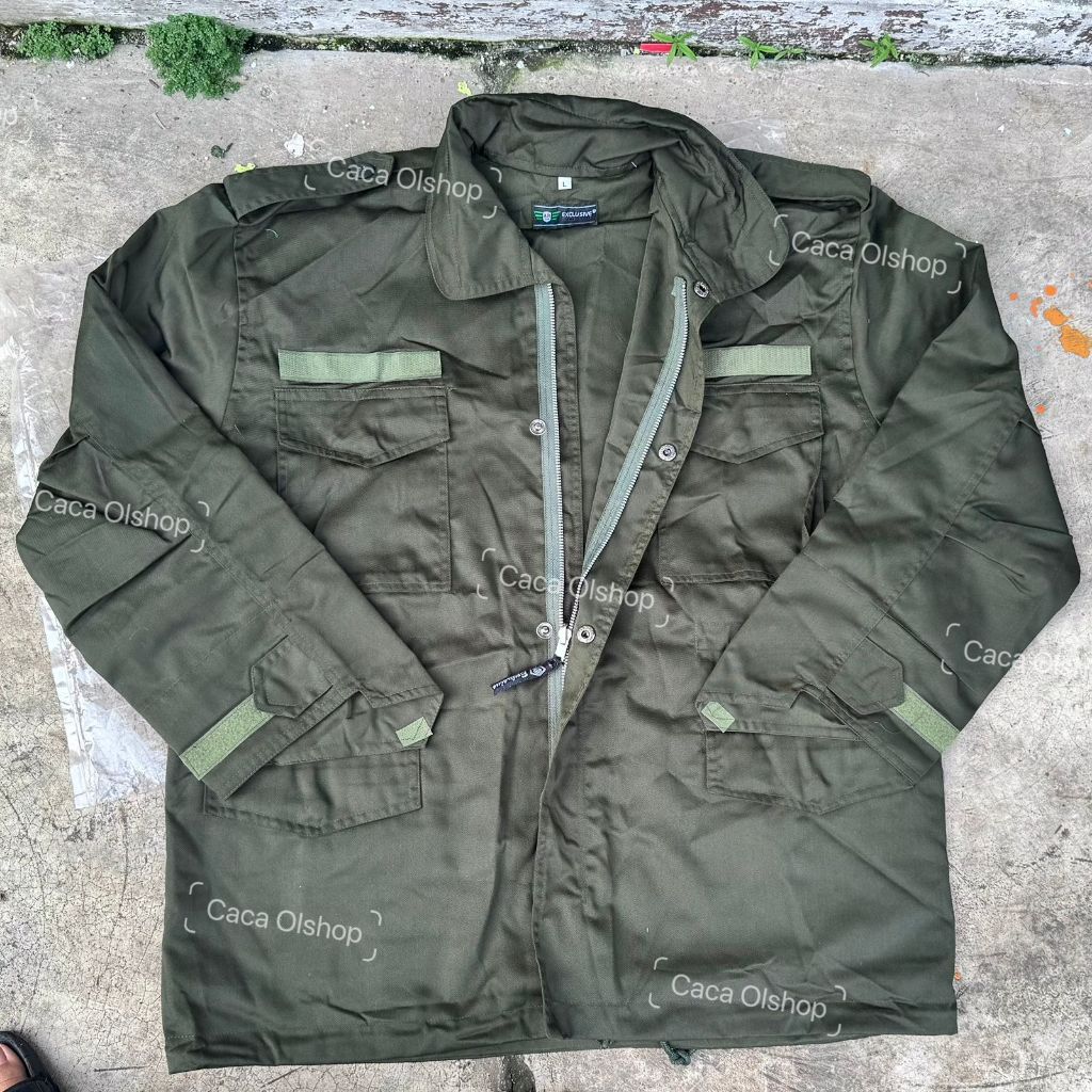 ORIGINAL  Jaket AR Exclusive Bolak Balik Hitam Brimob / Hijau TNI MODEL PARKA