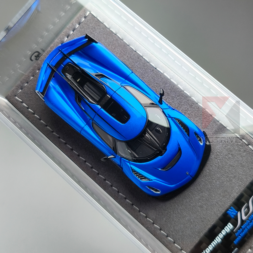 Gryning Model 1:64 Koenigsegg Jesko Attack #7512 Imperial Blue/Carbon RESIN Model Car