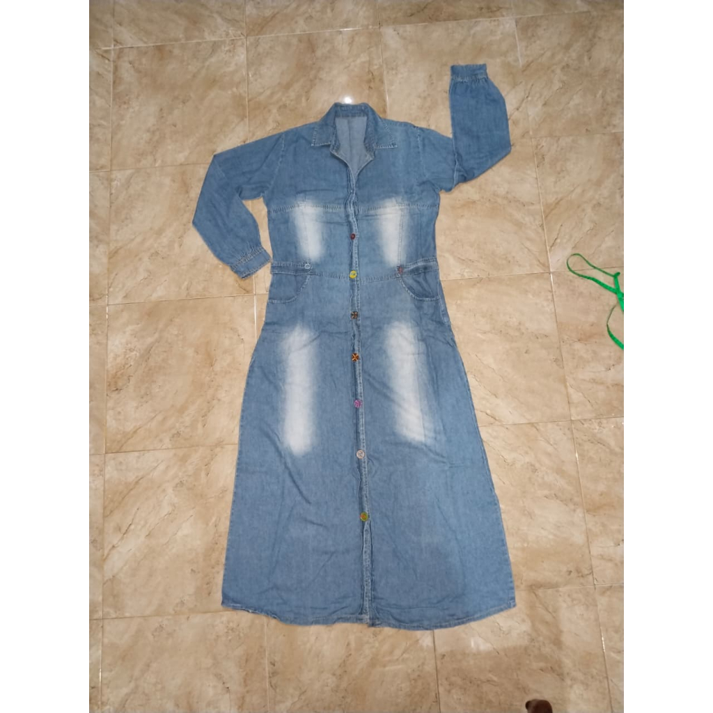 Preloved - Dress denim/Gamis denim/Gamis busui friendly