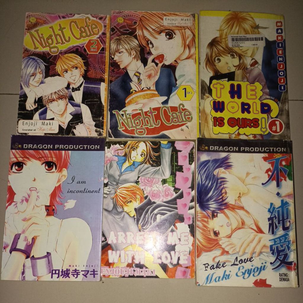 komik maki enjoji : the world is ours/ night cafe/ arest me with love/ fake love/ i am continent/ ha