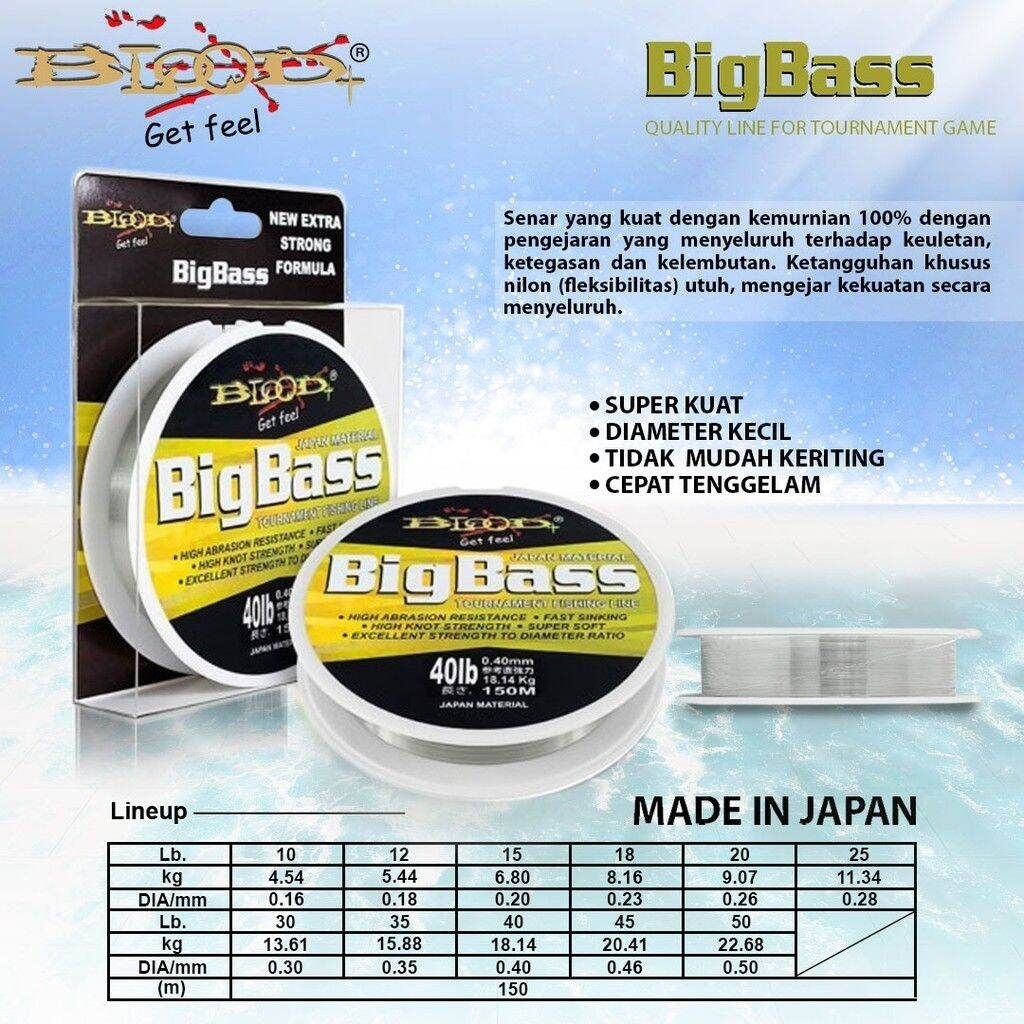 senar pancing BLOOD BIG BASS 150m
