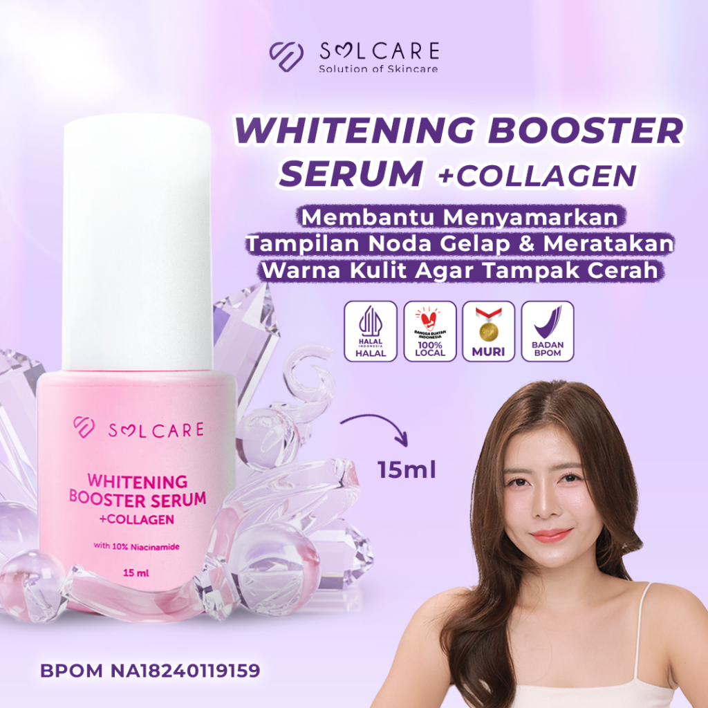 Solcare Whitening Booster Serum + Collagen - Serum untuk noda hitam