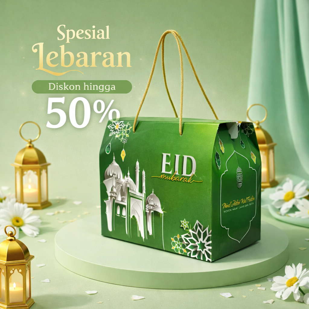 Box Hampers Lebaran / Paperbag Lebaran / Gable Box Lebaran / Tas Kado Lebaran Harga Murah