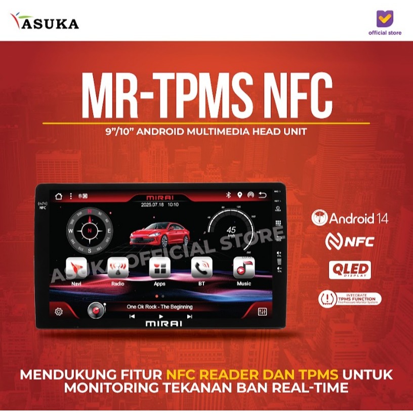 Mirai MR TPMS Head Unit Android