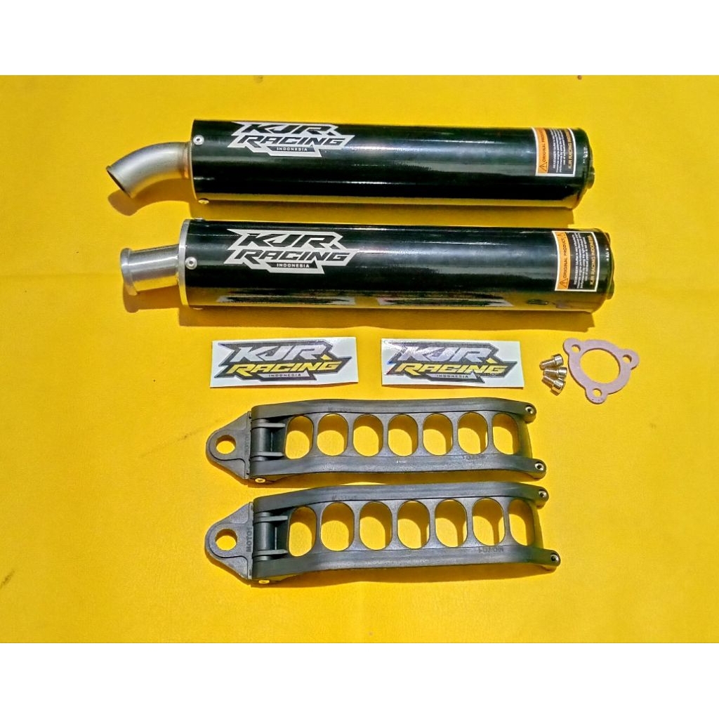 SILENCER 2 TAK ORIGINAL SELENSER NINJA R/RR/SS RX KING SATRIA BLACK COATING ORIGINAL KJR RACING