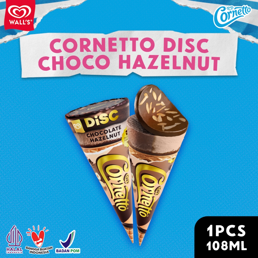 Cornetto Disc Choco Hazelnut 108ml - Wall's Es Krim / Ice Cream