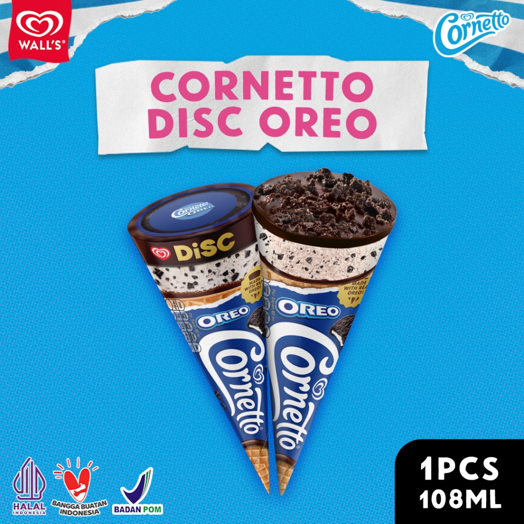 Cornetto Oreo 108ml - Wall's Es Krim / Ice Cream