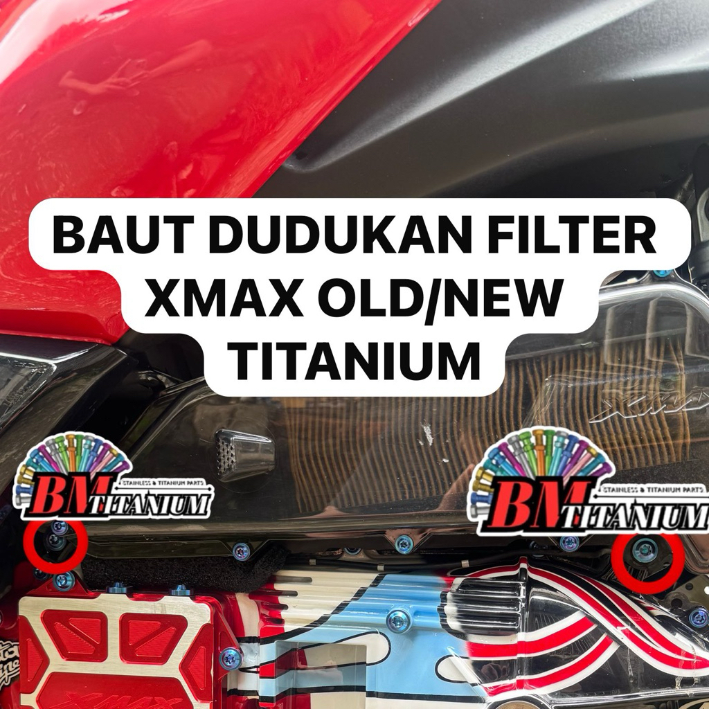 (TITANIUM)BAUT DUDUKAN FILTER TITANIUM XMAX