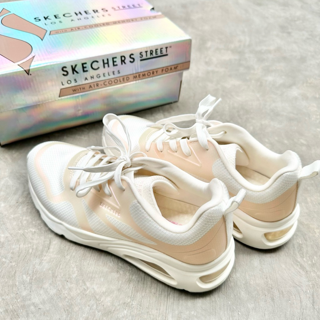 SEPATU WANITA SKECHERS TRES AIR UNO SHIMMER N GLOW UKURAN 38 (PRELOVED / BEKAS)