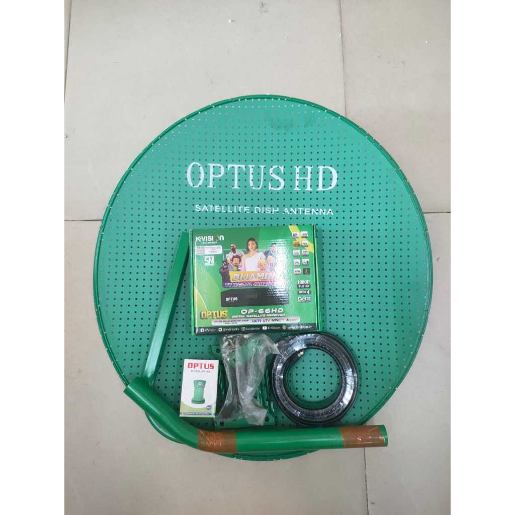 Satu set lengkap Parabola Mini OPTUS ODU 60 cm ( HIJAU MESS)
