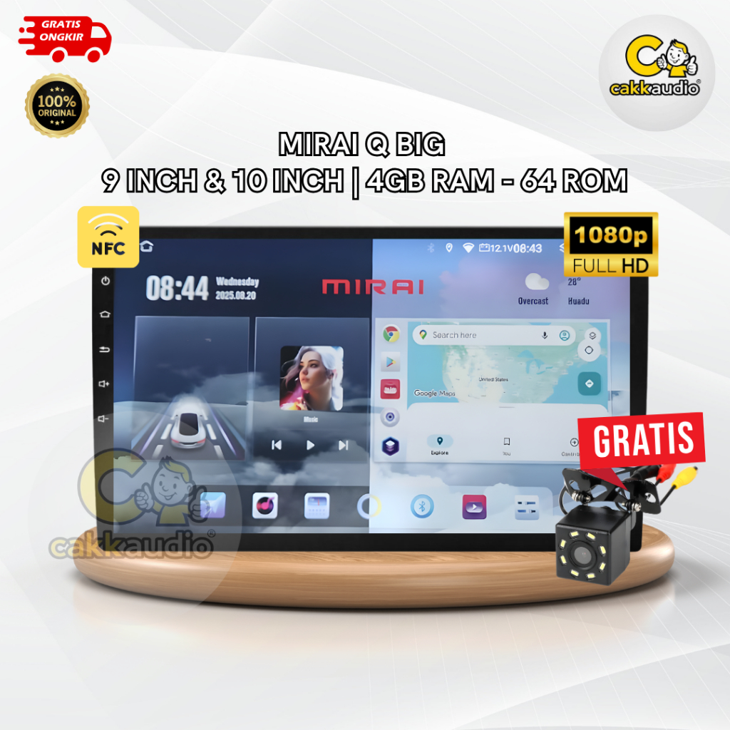 Head Unit Android Mobil MIRAI QBig NFC QLED  | 9 Inch/10 Inch | 4GB RAM + 64GB ROM