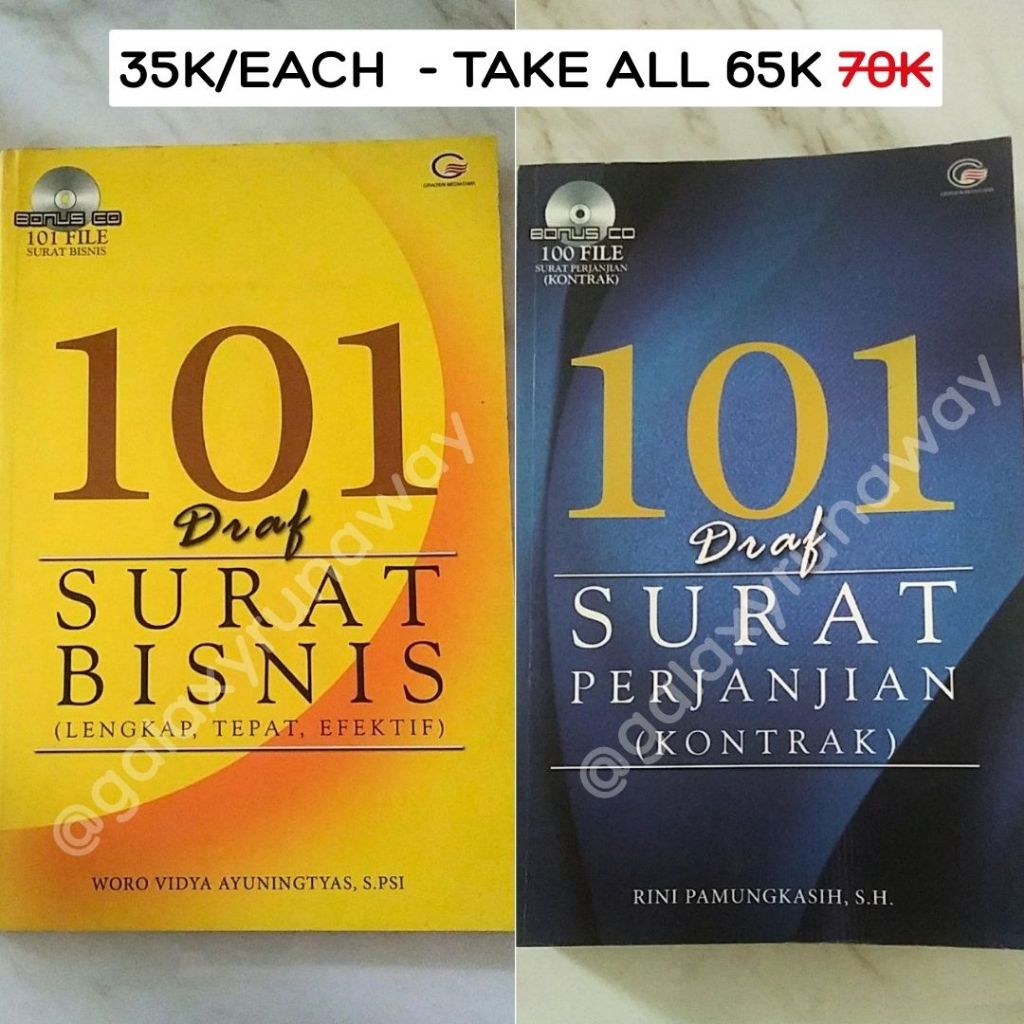 [PRELOVED] PROMO BUKU 101 DRAF SURAT PERJANJIAN KONTRAK, 101 DRAF SURAT BISNIS, NOVEL SHARDS AND ASH