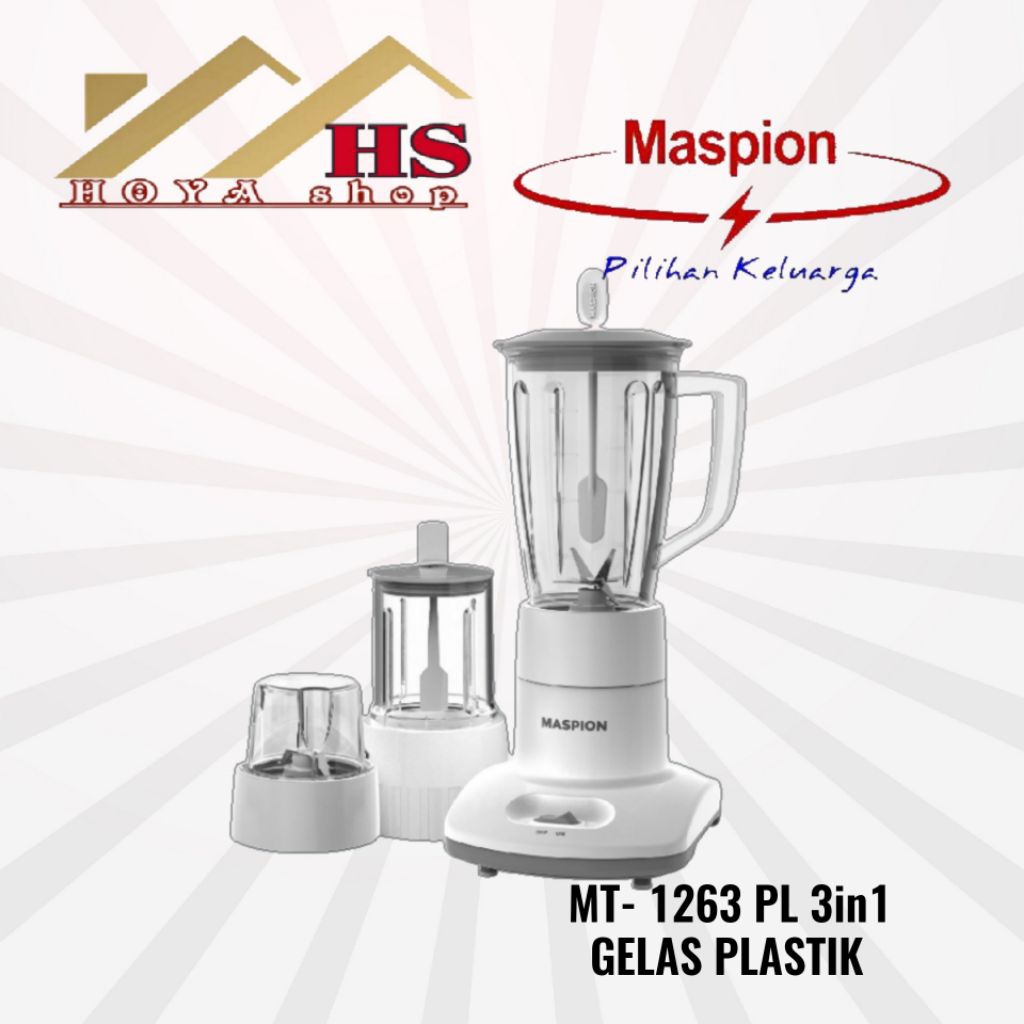 MASPION blender 1 liter MT 1263 PL gelas plastik, blender maspion