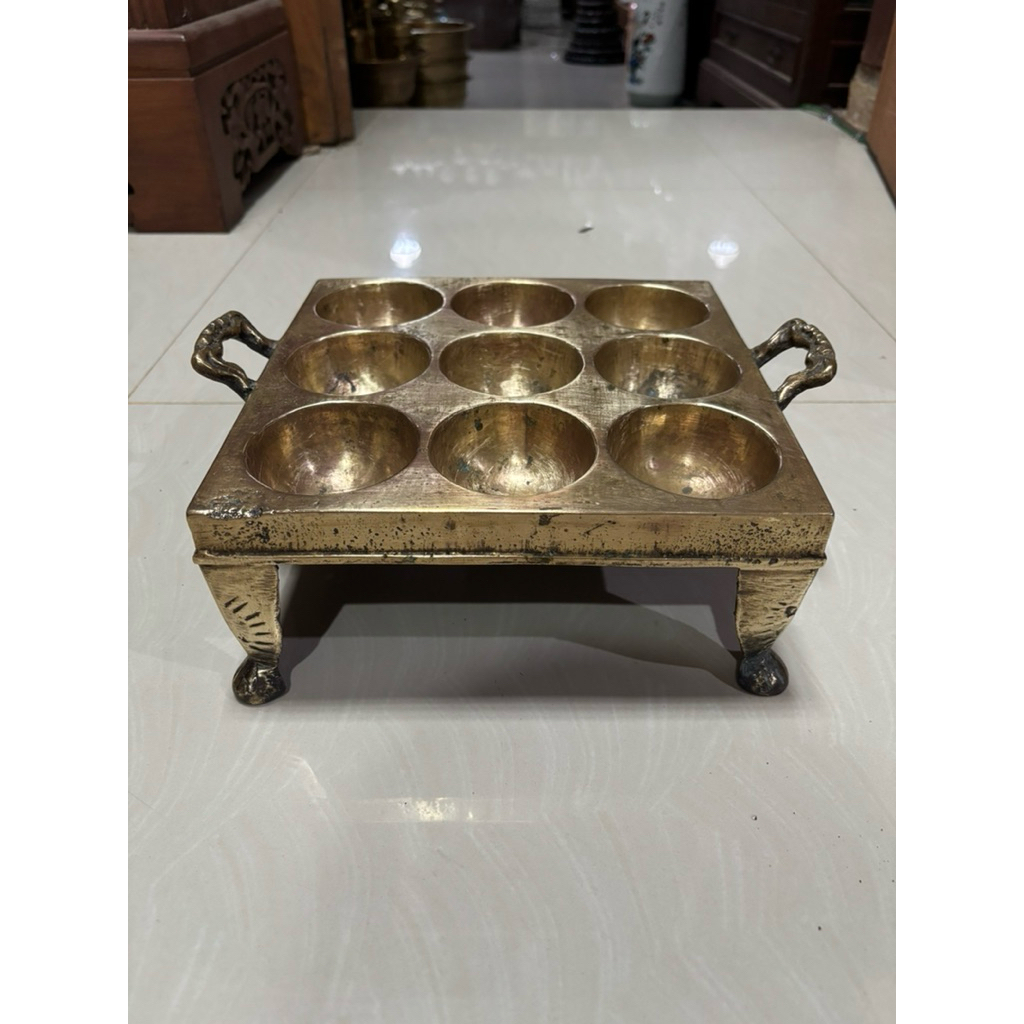 Cetakan kue lumpur/bikang lubang 9 kuningan lawas