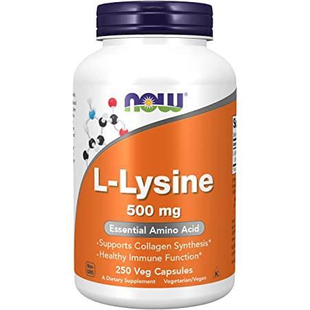 Now Foods L-Lysine 500mg 250 Kapsul Vegetarian, Lisin, Now L-Lysine